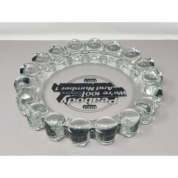 Vintage Peabody Coal Company Glass Ashtray‎ 1883-1983  Clear Glass Collectible - Picture 6 of 7